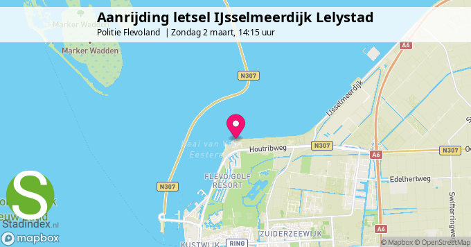 Aanrijding letsel IJsselmeerdijk Lelystad