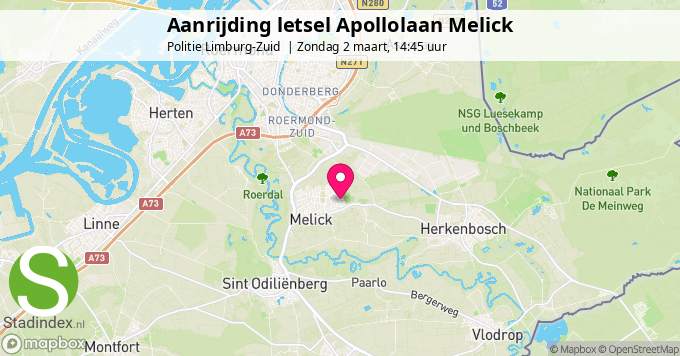 Aanrijding letsel Apollolaan Melick