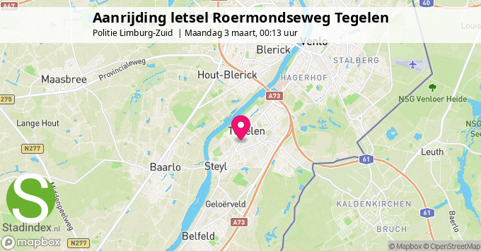 Aanrijding letsel Roermondseweg Tegelen