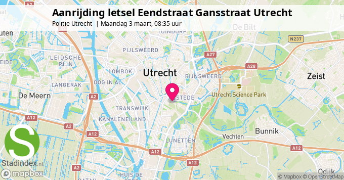 Aanrijding letsel Eendstraat Gansstraat Utrecht