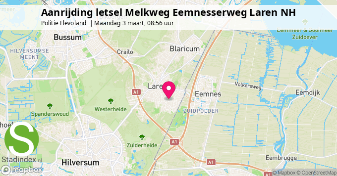 Aanrijding letsel Melkweg Eemnesserweg Laren NH