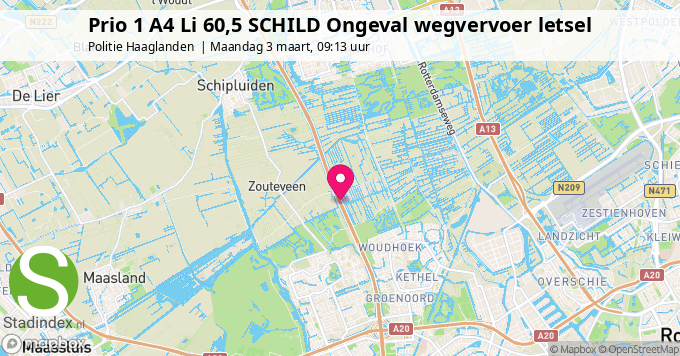 Prio 1 A4 Li 60,5 SCHILD Ongeval wegvervoer letsel