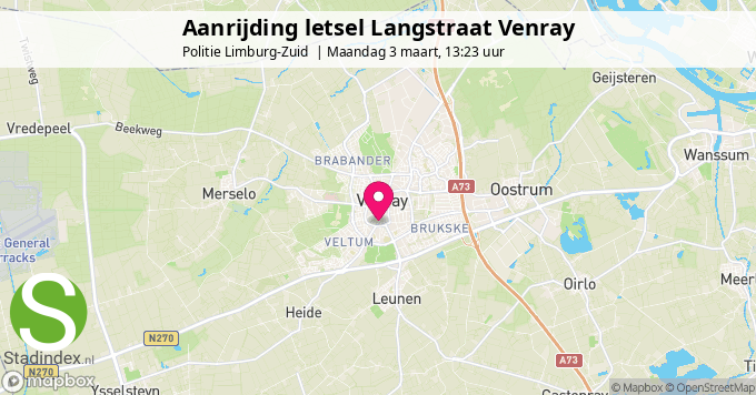 Aanrijding letsel Langstraat Venray