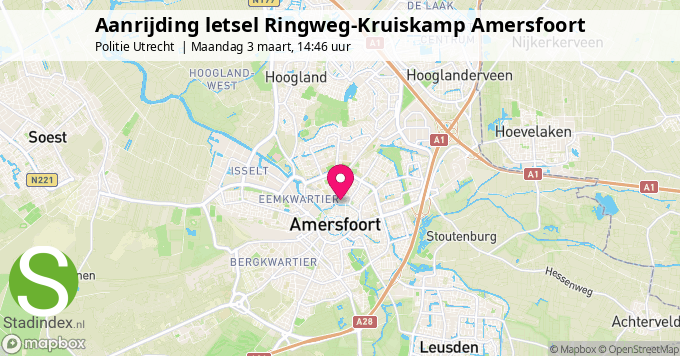 Aanrijding letsel Ringweg-Kruiskamp Amersfoort