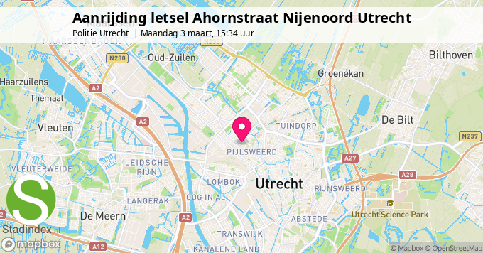 Aanrijding letsel Ahornstraat Nijenoord Utrecht