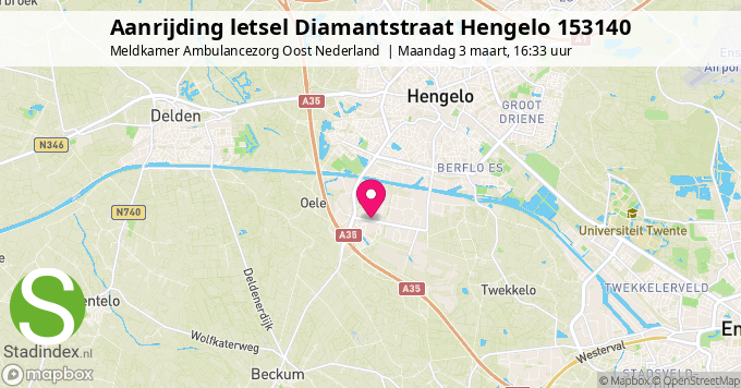 Aanrijding letsel Diamantstraat Hengelo 153140