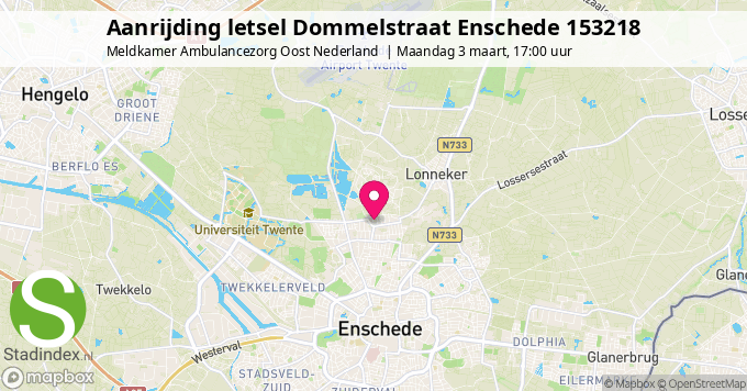 Aanrijding letsel Dommelstraat Enschede 153218