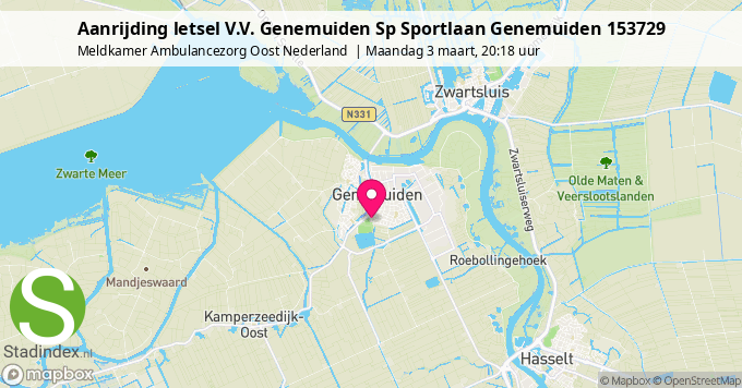 Aanrijding letsel V.V. Genemuiden Sp Sportlaan Genemuiden 153729