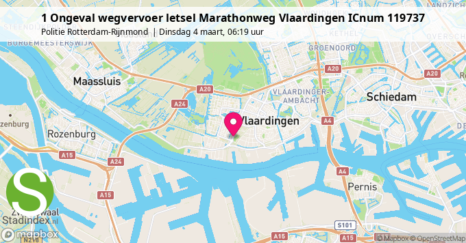 1 Ongeval wegvervoer letsel Marathonweg Vlaardingen ICnum 119737