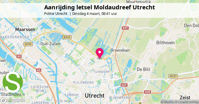 Aanrijding letsel Moldaudreef Utrecht