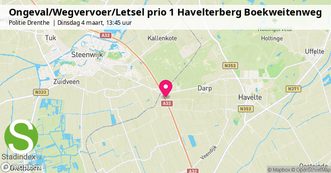 Ongeval/Wegvervoer/Letsel prio 1 Havelterberg Boekweitenweg