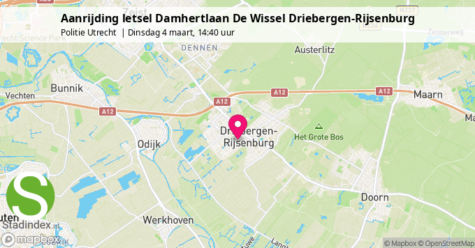 Aanrijding letsel Damhertlaan De Wissel Driebergen-Rijsenburg