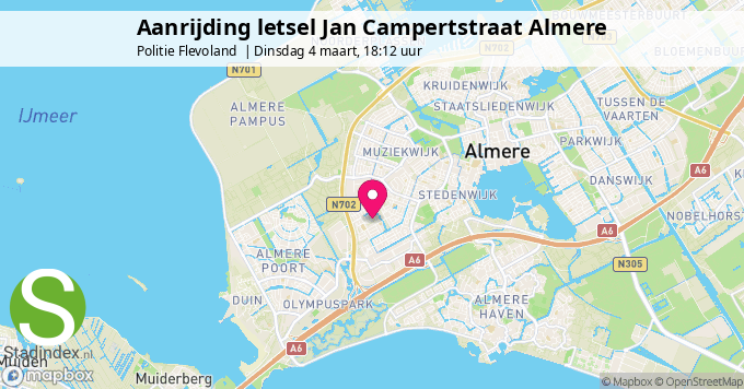 Aanrijding letsel Jan Campertstraat Almere