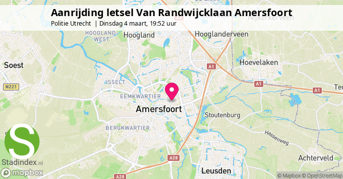 Aanrijding letsel Van Randwijcklaan Amersfoort