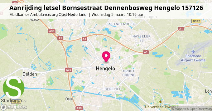 Aanrijding letsel Bornsestraat Dennenbosweg Hengelo 157126