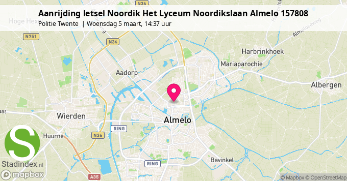 Aanrijding letsel Noordik Het Lyceum Noordikslaan Almelo 157808