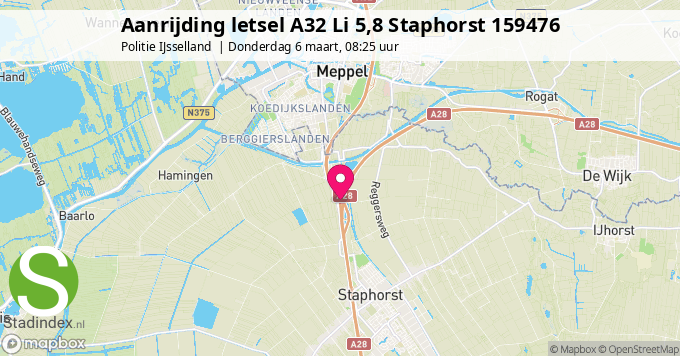 Aanrijding letsel A32 Li 5,8 Staphorst 159476