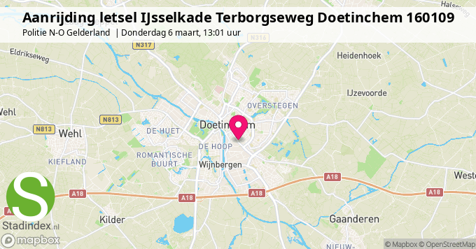 Aanrijding letsel IJsselkade Terborgseweg Doetinchem 160109