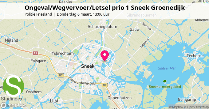 Ongeval/Wegvervoer/Letsel prio 1 Sneek Groenedijk