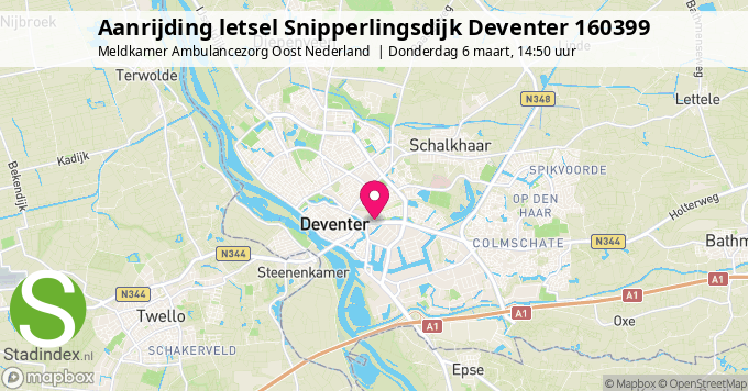 Aanrijding letsel Snipperlingsdijk Deventer 160399