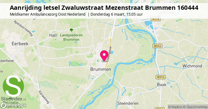 Aanrijding letsel Zwaluwstraat Mezenstraat Brummen 160444