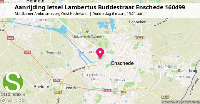 Aanrijding letsel Lambertus Buddestraat Enschede 160499