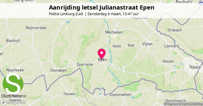 Aanrijding letsel Julianastraat Epen