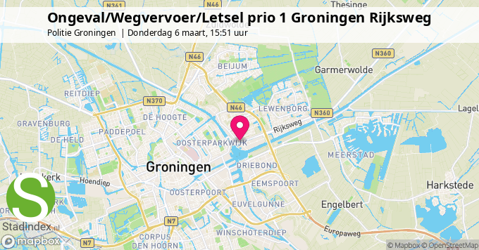 Ongeval/Wegvervoer/Letsel prio 1 Groningen Rijksweg