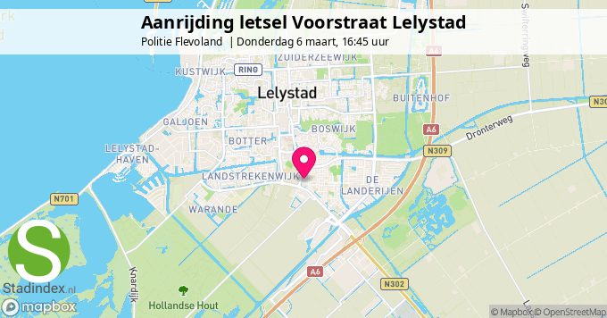 Aanrijding letsel Voorstraat Lelystad