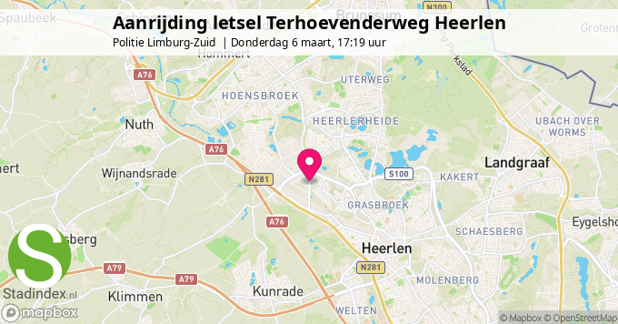 Aanrijding letsel Terhoevenderweg Heerlen