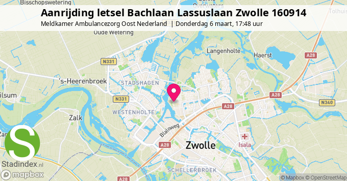 Aanrijding letsel Bachlaan Lassuslaan Zwolle 160914