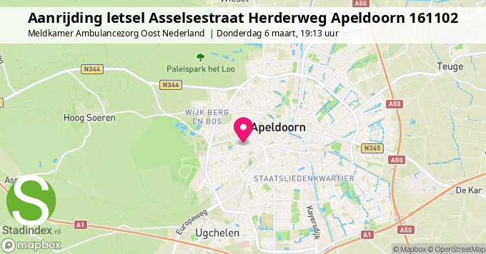 Aanrijding letsel Asselsestraat Herderweg Apeldoorn 161102