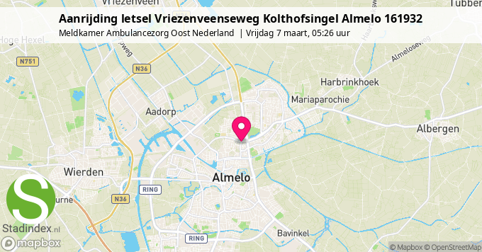 Aanrijding letsel Vriezenveenseweg Kolthofsingel Almelo 161932