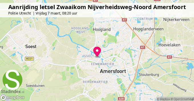 Aanrijding letsel Zwaaikom Nijverheidsweg-Noord Amersfoort