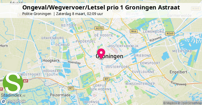 Ongeval/Wegvervoer/Letsel prio 1 Groningen Astraat