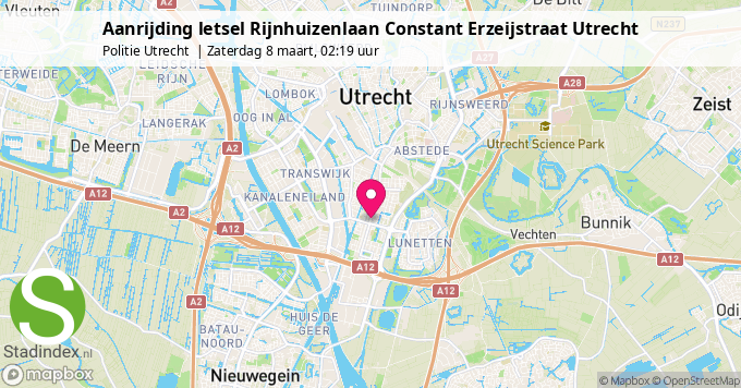 Aanrijding letsel Rijnhuizenlaan Constant Erzeijstraat Utrecht