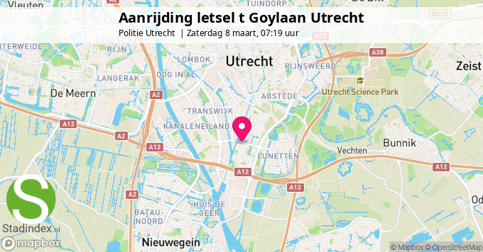 Aanrijding letsel t Goylaan Utrecht