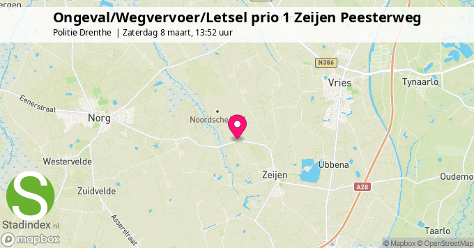 Ongeval/Wegvervoer/Letsel prio 1 Zeijen Peesterweg