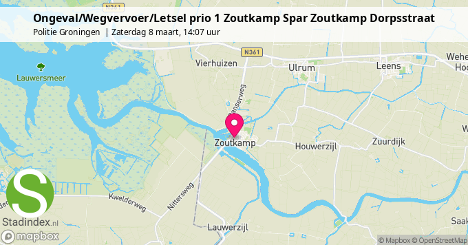 Ongeval/Wegvervoer/Letsel prio 1 Zoutkamp Spar Zoutkamp Dorpsstraat