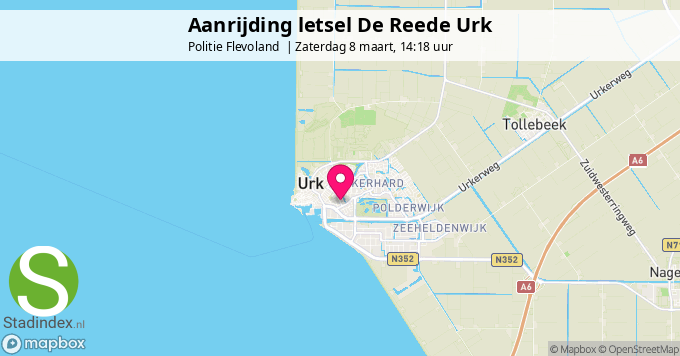 Aanrijding letsel De Reede Urk