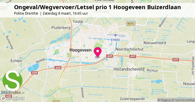 Ongeval/Wegvervoer/Letsel prio 1 Hoogeveen Buizerdlaan