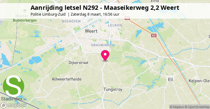 Aanrijding letsel N292 - Maaseikerweg 2,2 Weert