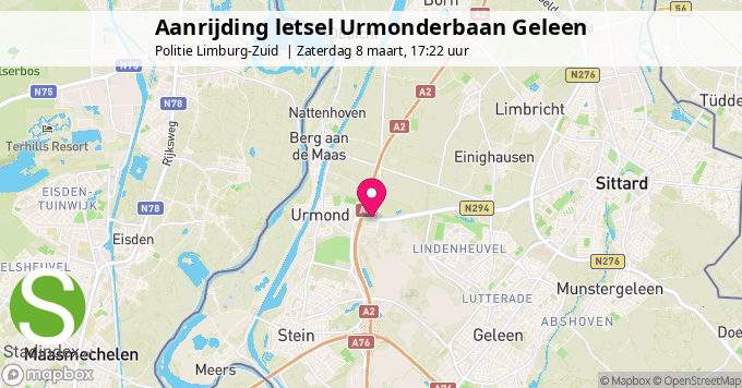 Aanrijding letsel Urmonderbaan Geleen