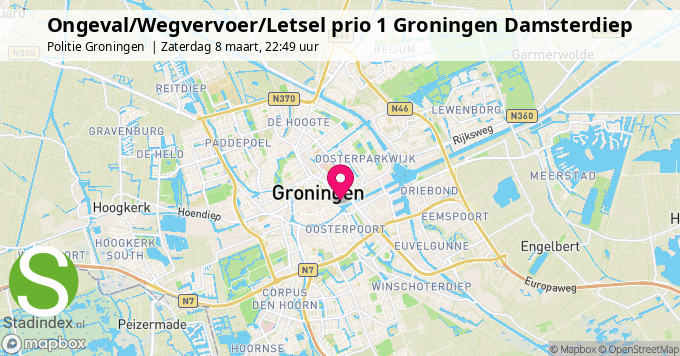 Ongeval/Wegvervoer/Letsel prio 1 Groningen Damsterdiep