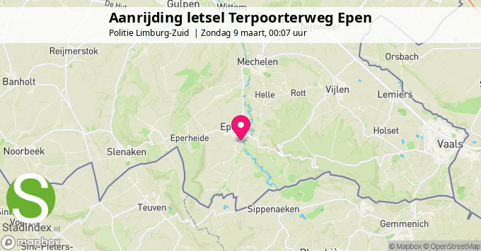 Aanrijding letsel Terpoorterweg Epen