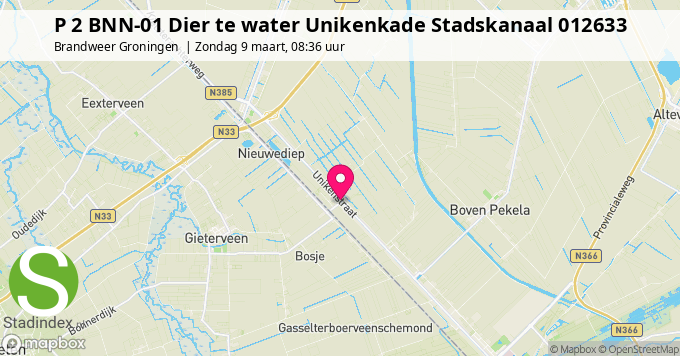 P 2 BNN-01 Dier te water Unikenkade Stadskanaal 012633