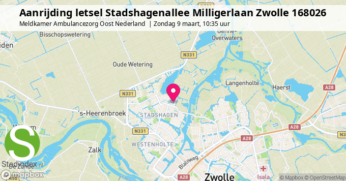 Aanrijding letsel Stadshagenallee Milligerlaan Zwolle 168026