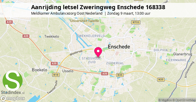 Aanrijding letsel Zweringweg Enschede 168338