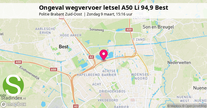 Ongeval wegvervoer letsel A50 Li 94,9 Best