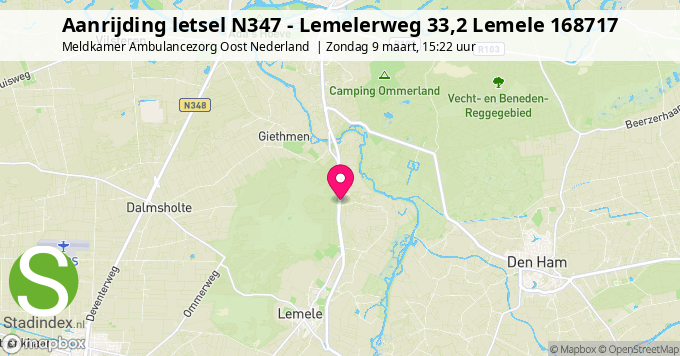 Aanrijding letsel N347 - Lemelerweg 33,2 Lemele 168717